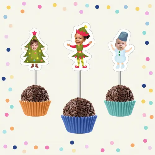 Toppers de Docinho com Rostinho - Natal