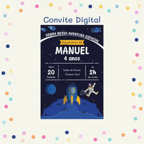 Convite Digital - Astronauta
