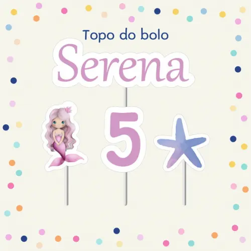 Topo de Bolo - Sereia