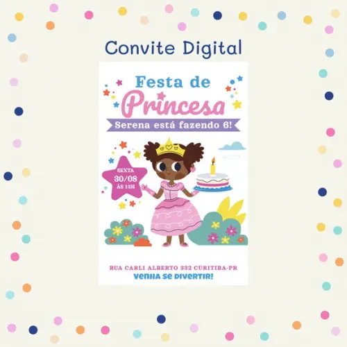 Convite Digital - Princesas