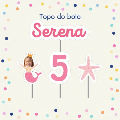Topo de Bolo - Sereia