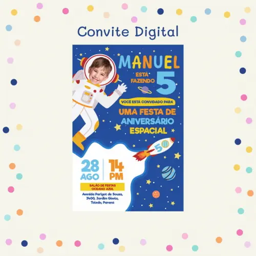 Convite Digital - Astronauta
