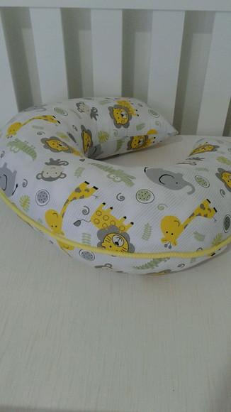 Almofada de Amamentação Safari Amarelo e Cinza