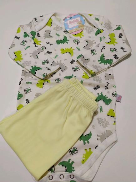 Body de bebe manga comprida estampado em malha 100% algodão