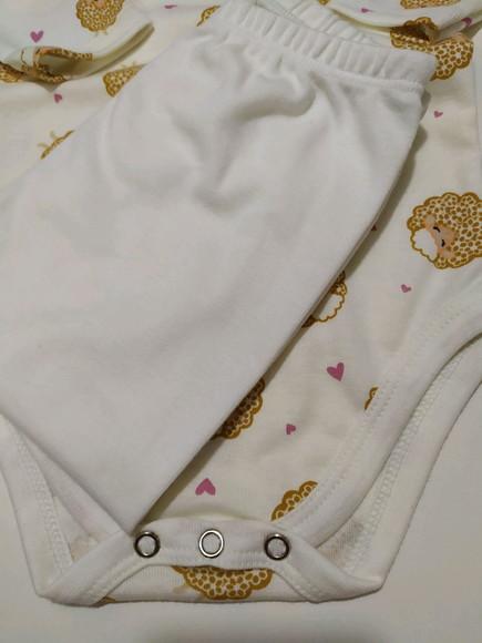 Body de bebe manga comprida estampado em malha 100% algodão