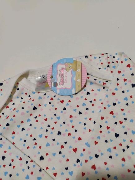 Body de Bebe Manga Comprida Estampado em Malha 100% Algodão