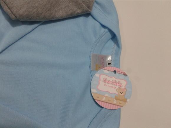 Body de bebe manga comprida estampado em malha 100% algodão