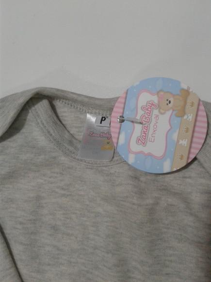 Body de bebe manga comprida estampado em malha 100% algodão