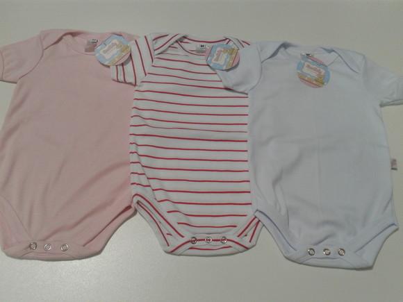 Body de bebe manga curta com 3 unidade