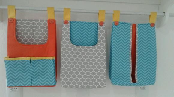 Bolsões porta fraldas (com 3 peças)