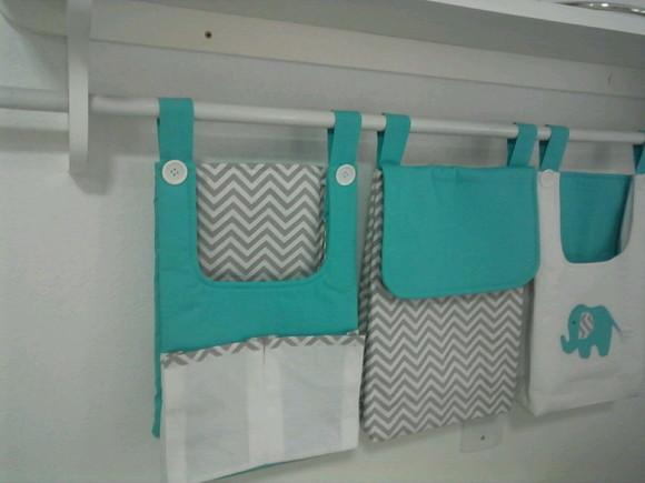 Bolsões porta fraldas com 3 peças