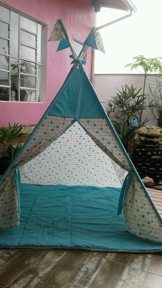 Cabana infantil + colchonete +bandeirinhas