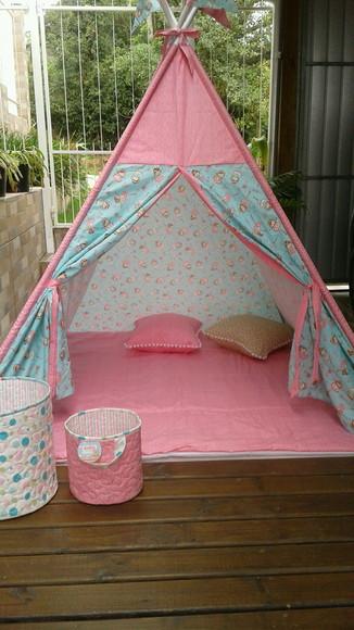 Cabana Infantil Bailarina Rosa e Verde com Colchonete