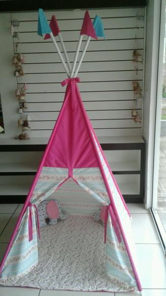Cabana infantil + colchonete +bandeirinhas