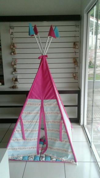 Cabana infantil + colchonete +bandeirinhas
