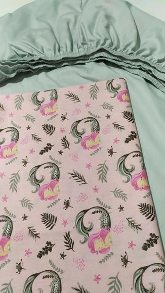 Jogo de lençol para mini cama 2 pçs