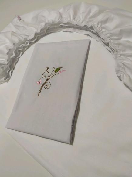 Jogo de lençol para mini cama 2 pçs bordado