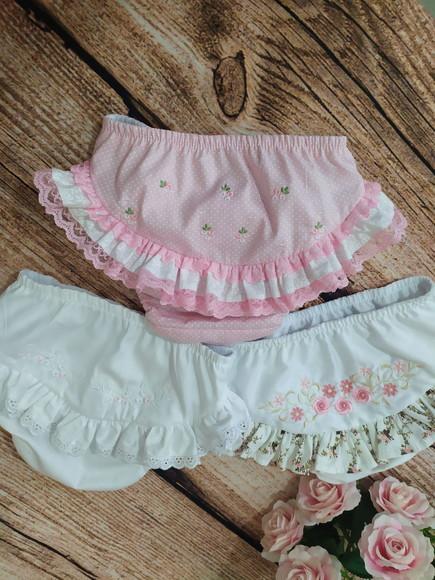 Kit 3 Calcinhas Tapa Fraldas/bunda Rica Bordada