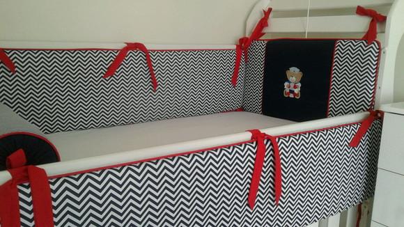 Kit de Berço 4 Peças Ursinho Marinheiro