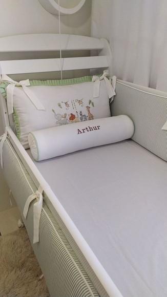Kit de Berço 7 Peças Padrão Americano Safari Bordado