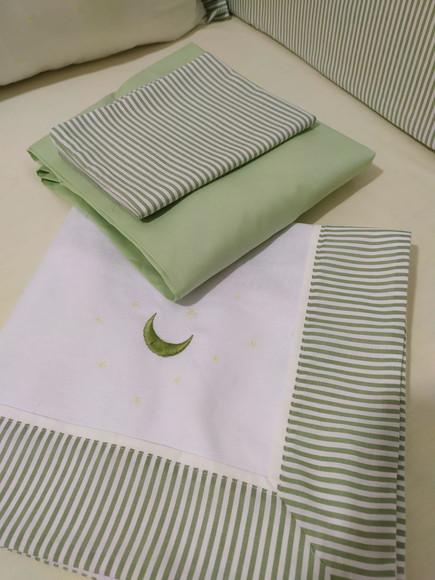 Kit de Berço 7 Peças Padrão Americano Safari Bordado