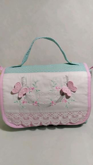 Nécessaire Porta Fraldas e Lenços Personalizada com Aba