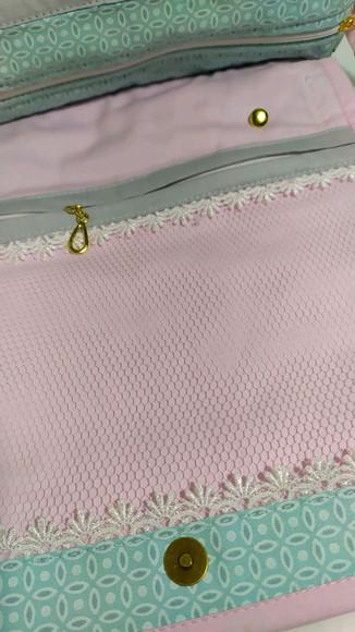 Nécessaire Porta Fraldas e Lenços Personalizada com Aba