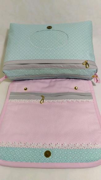 Nécessaire Porta Fraldas e Lenços Personalizada com Aba