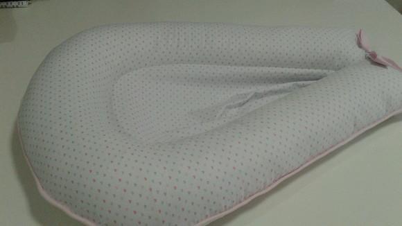 Ninho Redutor de Berço para Bebê Detalhe Rosa Modelo U