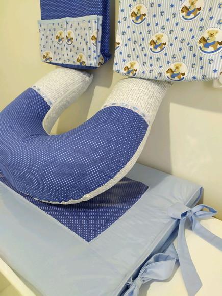 Trocador plano 3 bolsões +almofada de amamentação