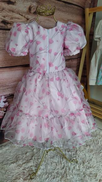 Vestido de Festa Infantil em Organza Estampada