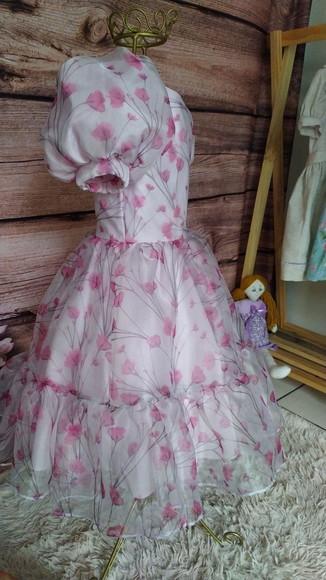 Vestido de Festa Infantil em Organza Estampada