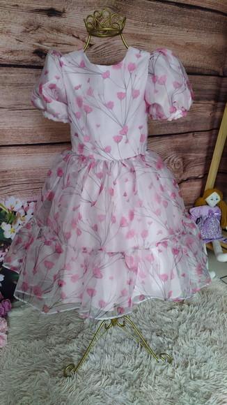 Vestido de Festa Infantil em Organza Estampada