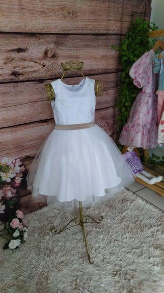 Vestido de Renda e Tule para Daminha de Honra