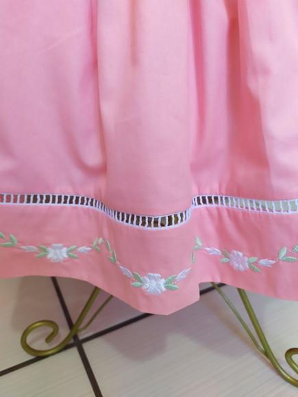 Vestido Infantil Bordado em Algodao Forrado