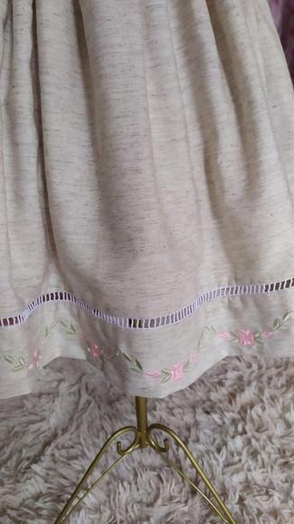 Vestido Infantil Bordado em Linho de Algodao Forrado