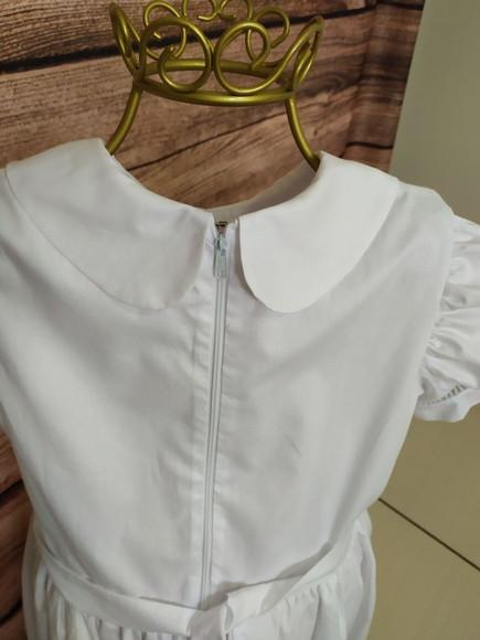 Vestido Infantil Bordado em Tricoline de Forrado