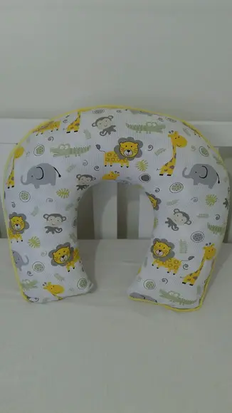 Almofada de Amamentação Safari Amarelo e Cinza