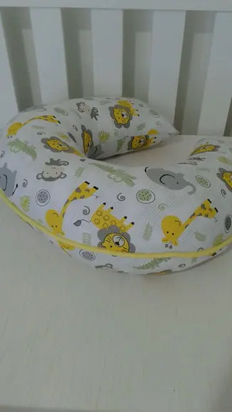 Almofada de Amamentação Safari Amarelo e Cinza