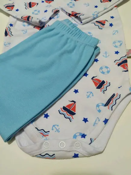 Body de bebe manga comprida estampado em malha 100% algodão