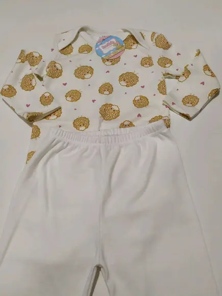Body de bebe manga comprida estampado em malha 100% algodão