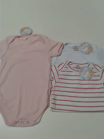 Body de bebe manga curta com 3 unidade
