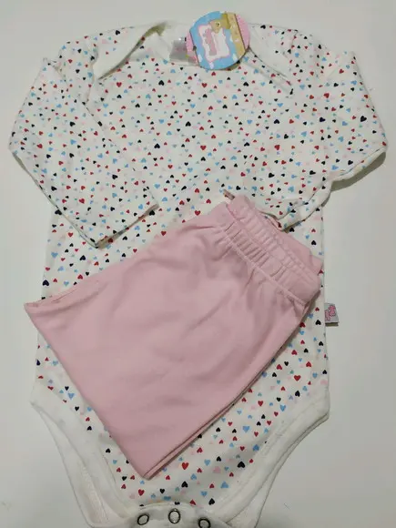 Body de Bebe Manga Comprida Estampado em Malha 100% Algodão