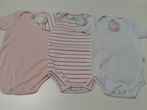 Body de bebe manga curta com 3 unidade