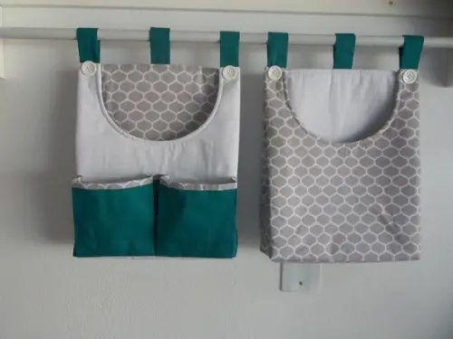 Bolsões porta fraldas com duas peças passaro rosa