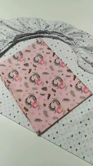 Jogo de lençol para mini cama 2 pçs
