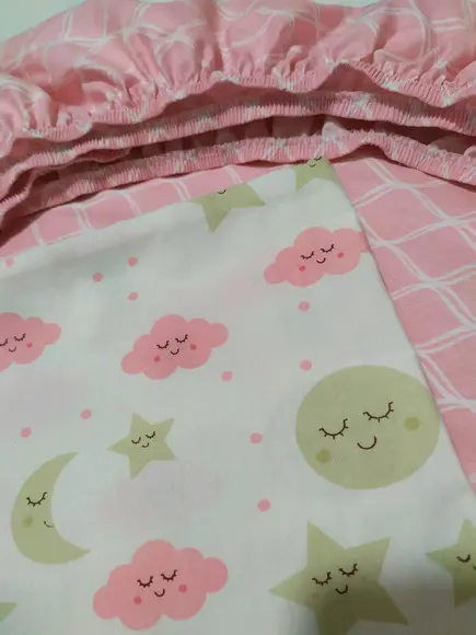 Jogo de lençol para mini cama 2 pçs