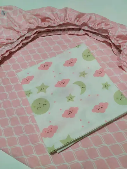 Jogo de lençol para mini cama 2 pçs