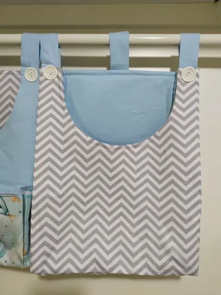 Kit Bolsões Porta Fraldas com 2 Peças Estruturado com Manta