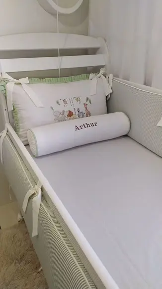 Kit de Berço 7 Peças Padrão Americano Safari Bordado
